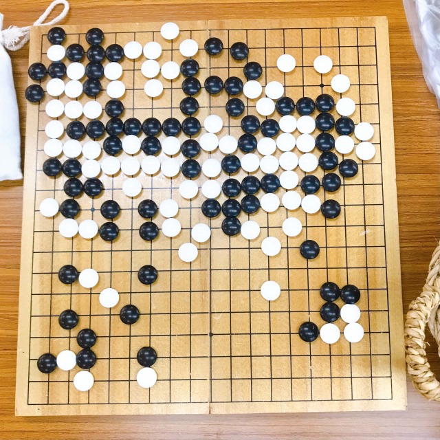 囲碁の対局盤のアップ